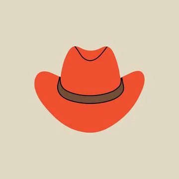 Hand drawn vector illustration of old western cowboy hat Stock Illustration