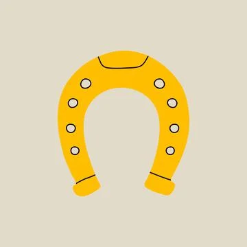 Hand drawn vector illustration of old western horseshoe Illustration