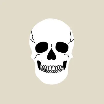 Hand drawn vector illustration of old bones, dead man head Illustration