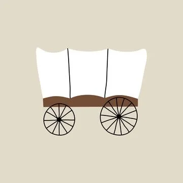 Hand drawn vector illustration of old western wagon, carriage Illustration