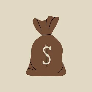Hand drawn vector illustration of old western cowboy Money bag Illustration