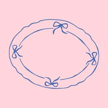 Hand drawn vector illustration of an oval ceramic dish decorated with small Stock Illustration