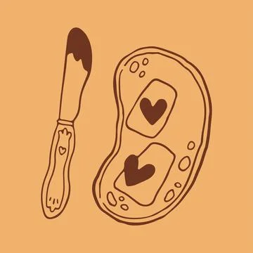 Hand drawn vector illustration of oval loaf of bread with textured crust Stock Illustration