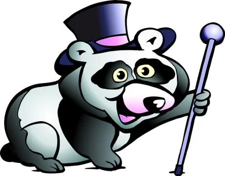 Hand-drawn vector illustration of an panda bear Stock Illustration