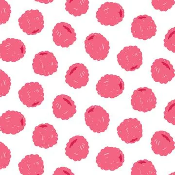 Hand drawn vector illustration of raspberry pattern. Illustrazione stock