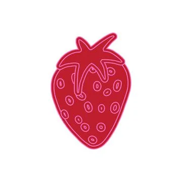 Hand drawn vector illustration of red strawberry in abstract doodle style. Is Stock Illustration