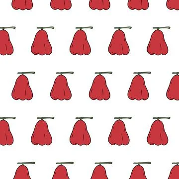 Hand drawn vector illustration of rose apple pattern. Stock Illustration