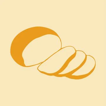 Hand drawn vector illustration of a round cheese head with several fresh 스톡 일러스트
