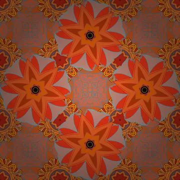 Hand drawn Vector illustration. Seamless flower pattern can be used for sketch, 스톡 일러스트