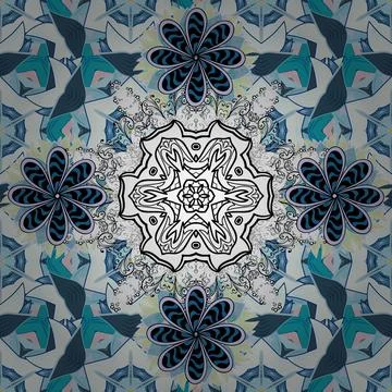 Hand drawn Vector illustration. Seamless flower pattern can be used for sketch, Illustrazione stock