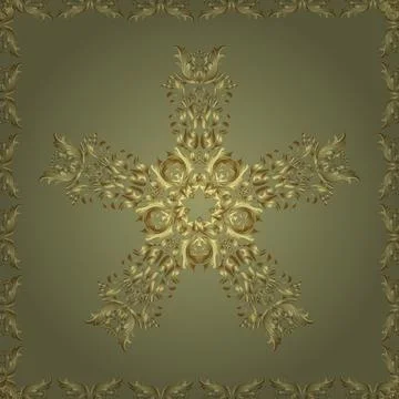 Hand drawn. Vector illustration. Seamless floral pattern in folk style with flow Stock Illustration