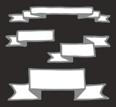 Hand drawn vector illustration set isolated on black background Stock Illustration