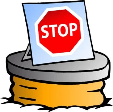Hand-drawn vector illustration of an sewer with a stop sign Stock Illustration