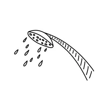 Hand drawn vector illustration of shower icon in doodle style. Cute illustrat Stock Illustration