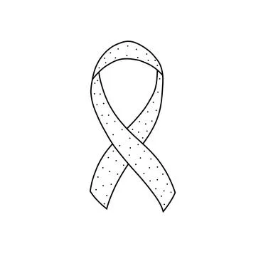 Hand drawn vector illustration of Simple breast cancer icon in doodle style. Stock Illustration