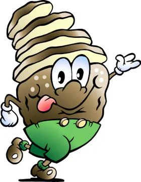 Hand-drawn vector illustration of an sliced potato Stock Illustration