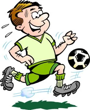 Hand-drawn vector illustration of an soccer player Stock Illustration