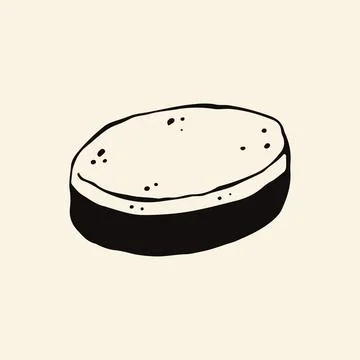 Hand drawn vector illustration of a soft cleaning sponge for kitchen and Stock Illustration