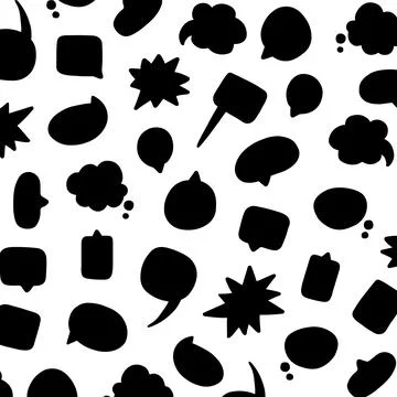 Hand drawn vector illustration of speech bubbles pattern. Иллюстрация