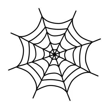 Hand drawn vector illustration of a spider web design suitable for Halloween Stock Illustration