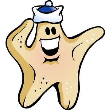 Hand-drawn vector illustration of an starfish sailor Stock Illustration