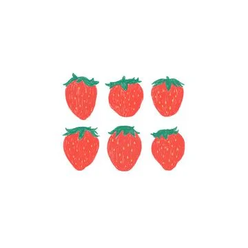 Hand drawn vector illustration of strawberry set. Isolated on white. 스톡 일러스트