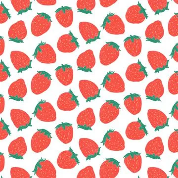 Hand drawn vector illustration of strawberry pattern. Pattern for textile Illustrazione stock