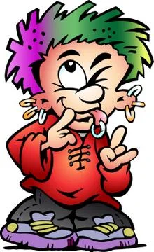 Hand-drawn vector illustration of an street boy Stock Illustration