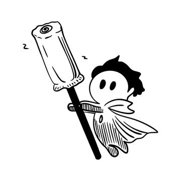 Hand-drawn vector illustration of a superman boy holding a tampon. Feminine.. Stock Illustration