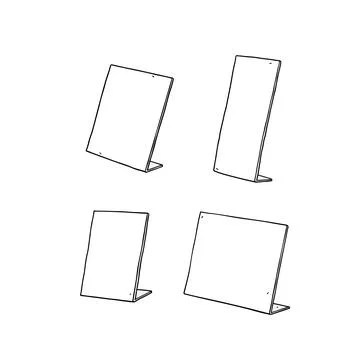 Hand drawn vector illustration of table sign holder. Illustrazione stock