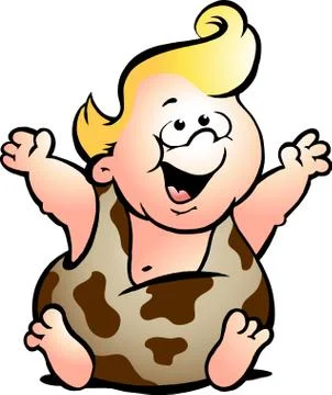 Hand-drawn vector illustration of an tarzan baby Stock Illustration
