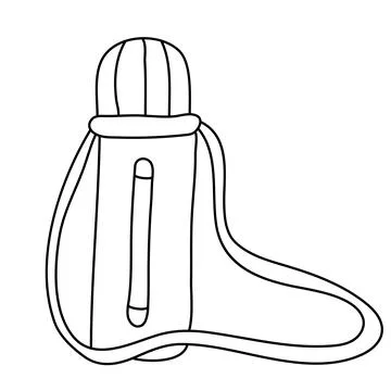 Hand drawn vector illustration of a thermos bottle doodle Stock Illustration