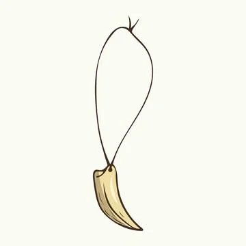 Hand-drawn vector illustration of a tooth hanging on a thread. Stock Illustration