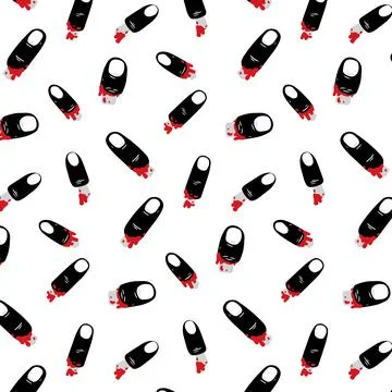 Hand drawn vector illustration of torn off black finger with blood pattern. Illustrazione stock