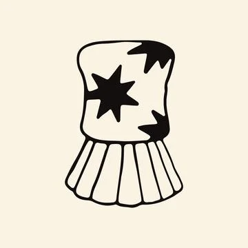 Hand drawn vector illustration of a traditional shaving brush with a star Stock Illustration