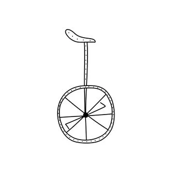 Hand drawn vector illustration of unicicle in doodle style. Cute illustration Stock Illustration