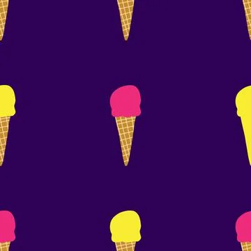 Hand drawn vector illustration of waffle cone with ball of ice cream or gelat Stock Illustration