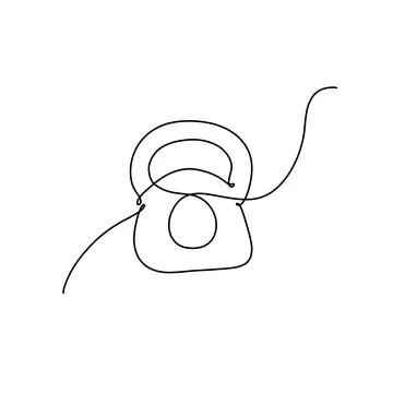 Hand drawn vector illustration of a weight in single line style. Cute illustr Stock Illustration
