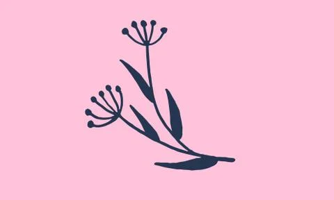 Hand drawn vector illustration of wildflowers Stock Illustration