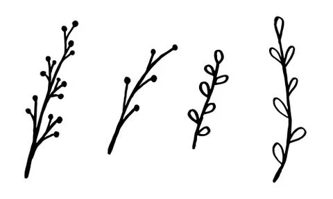 Hand drawn vector illustration of wildflowers Stock Illustration