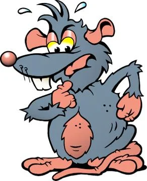 Hand-drawn vector illustration of an wondering rat Stock Illustration