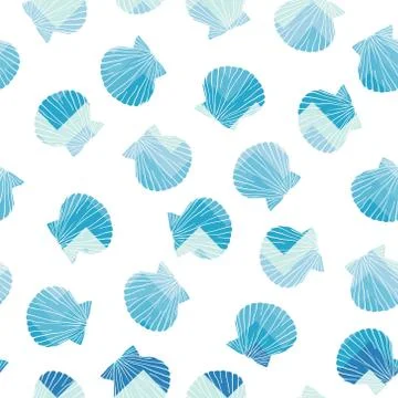 Hand drawn vector illustrations - seamless pattern of seashells. Marine イラスト素材