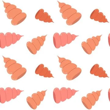 Hand drawn vector illustrations - seamless pattern of seashells. Illustrazione stock