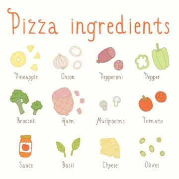 Hand drawn vector ingredients. Stock Illustration