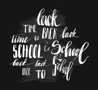 Hand drawn vector ink handwritten lettering set phases Stock Illustration