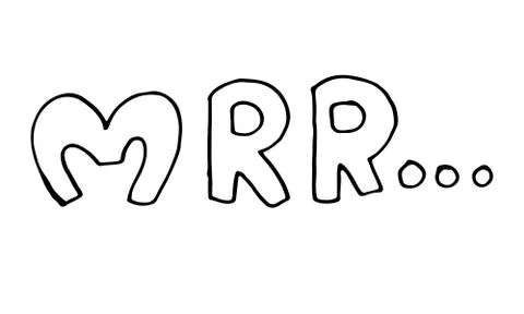 Hand drawn vector inscription of mrr word Stock Illustration