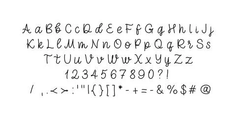 Hand drawn vector lettering alphabet. Stock Illustration