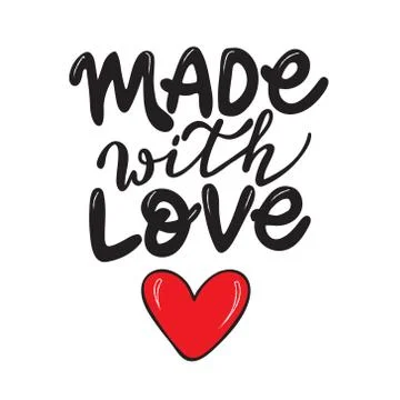 Hand drawn vector lettering Made with love Stock Illustration