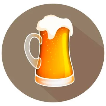 Hand drawn vector light beer mug, st.patrick's day Stock Illustration