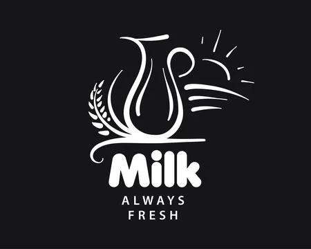 Hand-drawn vector logo of a milk jug Stock Illustration